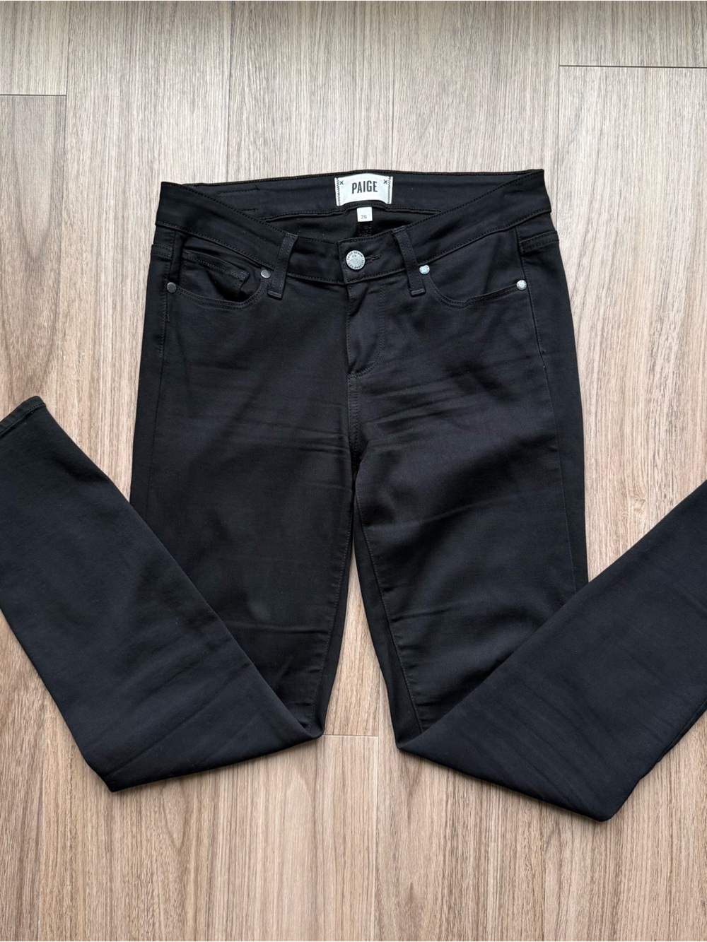 Black Paige verdugo crop jeans